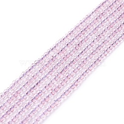 Transparent Glass Beads Strands, Faceted, Round, Thistle, 2mm, Hole: 0.6mm, about 182~201pcs/strand, 14.57~15.24 inch((37~38.7cm)(GLAA-C019-01A-01)