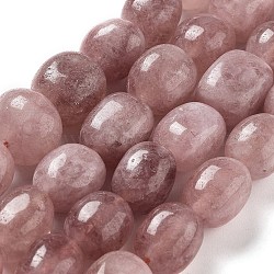 Natural Malaysia Jade Beads Strands, Oval, Dyed, Rosy Brown, 11~13x9~10x8.5~10mm, Hole: 1mm, about 16pcs/strand, 7.28~7.48 inch(18.5~19cm)(G-P528-N07-01)