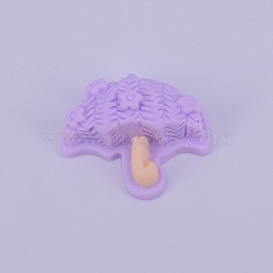 Opaque Frosted Resin Cabochon, Umbrella, Purple, 19.5x21.5x7.5mm(RESI-WH0009-08)