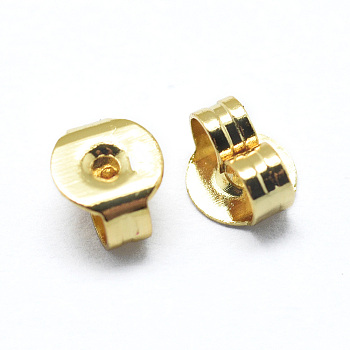 Brass Ear Nuts, Friction Earring Backs for Stud Earrings, Golden, 5x4x2.5mm, Hole: 0.8mm