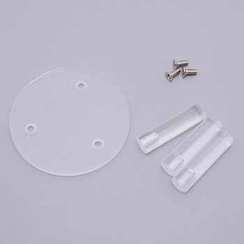 Acrylic Display Platform, Toy Model Display Accessories, Round, Clear, 80x50mm