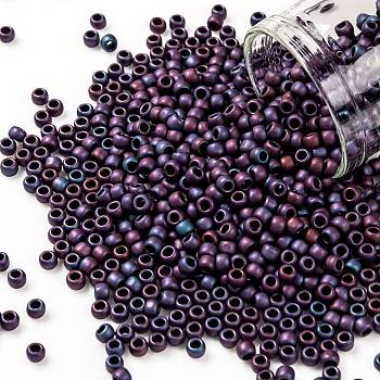 TOHO Round Seed Beads, Japanese Seed Beads, (704) Matte Color Andromeda, 8/0, 3mm, Hole: 1mm, about 1110pcs/50g
