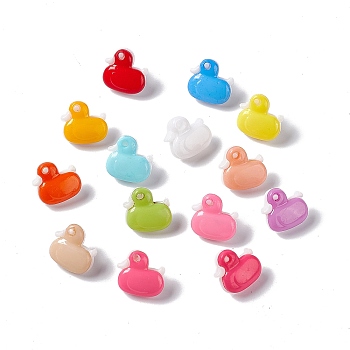 Lovely Duck Buttons, ABS Plastic Button, Mixed Color, 13.5x13.5mm, about 400pcs/bag