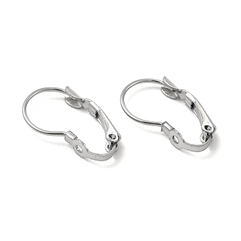 316 Surgical Stainless Steel Leverback Earring Findings, Stainless Steel Color, 19.5x3x12mm, Hole: 1.4mm, Pin: 0.8mm