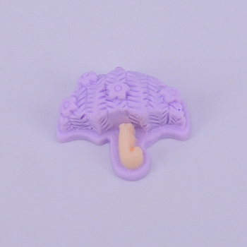 Opaque Frosted Resin Cabochon, Umbrella, Purple, 19.5x21.5x7.5mm