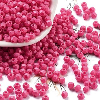 Baking Paint Glass Seed Beads, Bicone, Camellia, 4.5x3.5mm, Hole: 1.4mm, about 5625pcs/pound