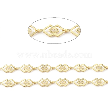 Brass Hollow Rhombus Link Chains(CHC-M025-01G)-2