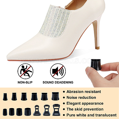 Gorgecraft 13 Pairs 13 Style PVC High Heel Stoppers Protector(AJEW-GF0005-22B)-4
