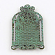 Cage à oiseaux avec du zinc carré supports pendentif en alliage cabochon(X-PALLOY-R065-095-FF)-2