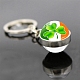 Saint Patrick's Day Glass Double-sided Ball Keychains(PW-WG29681-12)-1