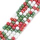 Brins de perles de verre électrolytiques opaques sur le thème de Noël(X-GLAA-P056-4mm-A02)-1