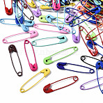 Spray Painted Iron Safety Pins, for Brooch Making, Kilt Needles, Mixed Color, 30~31x7x2.5mm(X-IFIN-T017-02)