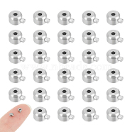 40Pcs 303 Stainless Steel Crimp Beads, Column, Stainless Steel Color, 3.5x3x2mm, Hole: 0.7mm(STAS-UN0056-73)