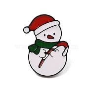 Christmas Theme Zinc Alloy Enamel Pin Brooch for Backpack Clothes, Snowman, 28x20.5mm(JEWE-R003-01EB-07)