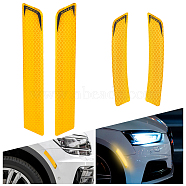 4 Sets 2 Styles Waterproof Epoxy Resin Reflective film Car Stickers, Reflective Tape Decals for Auto & Motorcycle Decoration, Orange, 145~220x25~30x1.5mm, 2 sets/style(FIND-GA0003-47B)