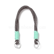Nylon Cord Bag Handles, with Alloy Spring Gate Rings, for Bag Replacement Accessories, Aquamarine, 34.5x1.55cm(AJEW-C035-04E)