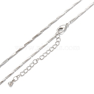 Brass Bar Link Chain Necklaces, Long-Lasting Plated, Real Platinum Plated, 15.94 inch(40.5cm)(NJEW-K123-01P)