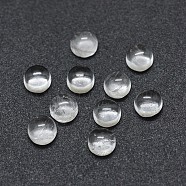 Natural Quartz Crystal Cabochons, Rock Crystal Cabochons, Half Round/Dome, 4x1.5~2.5mm(G-O175-23-08)