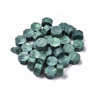 Sealing Wax Particles, for Retro Seal Stamp, Octagon, Teal, 9mm(X-DIY-E033-A40)