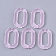 Transparent Acrylic Linking Rings, Quick Link Connectors, for Cable Chains Making, Oval, Frosted, Pearl Pink, 27x16.5x4mm, Inner Diameter: 18x8mm(OACR-N009-005A-F09)