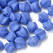 Opaque Acrylic Beads, Twist, Cornflower Blue, 14.5x14x14mm, Hole: 1.6mm, about 390pcs/500g(MACR-S373-139-A03)