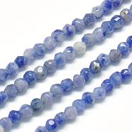 Natural Sodalite Beads Strands, Faceted, Round, Blue, 2mm, Hole: 1mm, about 185~200pcs/strands, 15.4 inch(X-G-J002-09)