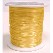 Flat Elastic Crystal String, Elastic Beading Thread, for Stretch Bracelet Making, Dyed, Gold, 0.8mm, about 65.61 yards(60m)/roll(X-EW023-1)