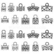 100Pcs 10 Styles Alloy Hangers Links, Tube Bails, Antique Silver, 6~11x6~14x4~7mm, Hole: 1~2.5mm, 10Pcs/style(PALLOY-CJ0003-06)