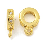 Rack Plating Brass Micro Pave Cubic Zirconia Pendant Bail, Long-Lasting Plated, Cadmium Free & Lead Free, Real 18K Gold Plated, 11.5x8.5x3.5mm, Hole: 1.4mm & 4.5mm(KK-I718-16G)