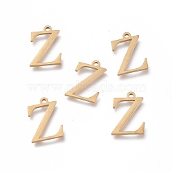 304 Stainless Steel Charms, Greek Alphabet, Golden, Letter.Z, 14x9.5x1mm, Hole: 1.2mm(STAS-K215-17G)