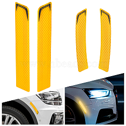 4 Sets 2 Styles Waterproof Epoxy Resin Reflective film Car Stickers, Reflective Tape Decals for Auto & Motorcycle Decoration, Orange, 145~220x25~30x1.5mm, 2 sets/style(FIND-GA0003-47B)