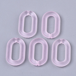 Transparent Acrylic Linking Rings, Quick Link Connectors, for Cable Chains Making, Oval, Frosted, Pearl Pink, 27x16.5x4mm, Inner Diameter: 18x8mm(OACR-N009-005A-F09)