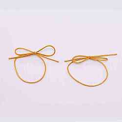 Elastic Cord Hair Bands, Bowknot, Gold, 55x1.5mm(EC-WH0003-17A)
