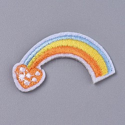 Computerized Embroidery Cloth Iron On/Sew On Patches, Costume Accessories, Rainbow, Colorful, 24x44x1mm(DIY-D030-B01)