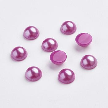 Spray Painted Imitation Pearl Acrylic Cabochons, Half Round/Dome, Medium Purple, 8x4.8mm