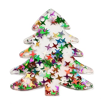 Christmas Theme Acrylic Pendants, Colorful, Christmas Tree, 49x43.5x2mm, Hole: 1.5mm