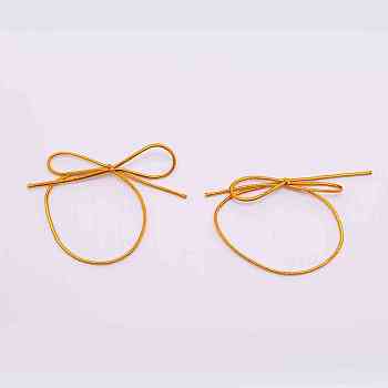 Elastic Cord Hair Bands, Bowknot, Gold, 55x1.5mm