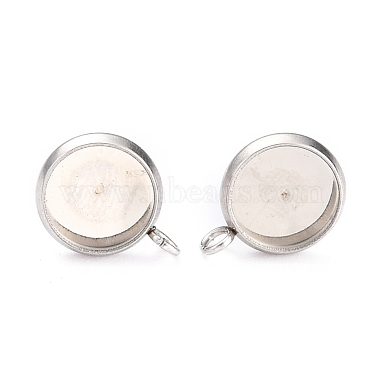 Stainless Steel Color Flat Round 304 Stainless Steel Earring Settings