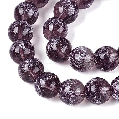 Transparent Half Spray Painted Glass Beads Strands(GLAA-Q110-02A-10)-3