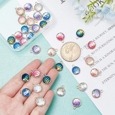 PANDAHALL ELITE 36Pcs 6 Colors Light Gold Alloy Resin Charms(PALLOY-PH0001-82LG)-7