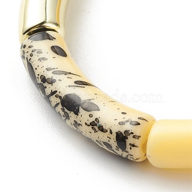 Acrylic Curved Tube Beaded Stretch Bracelet for Women(BJEW-JB08437-02)-4