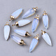 Top Golden Plated Opalite Pointed Pendants(X-G-S359-078G)-1