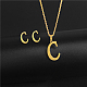Golden Stainless Steel Initial Letter Jewelry Set(IT6493-16)-1