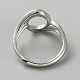 Rhodium Plated 925 Sterling Silver Adjustable Ring Components(FIND-WH0152-692P)-2