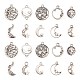 100Pcs 10 Styles Tibetan Style Alloy Ring Pendants(TIBEP-CJ0001-47)-1