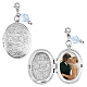Oval with Flower 316 Stainless Steel Locket Pendant Decorations(PALLOY-AB00013)-1