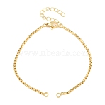 Brass Box Chain Bracelet Making, with Lobster Claw Clasps, Cadmium Free & Lead Free, Rack Plating, Real 18K Gold Plated, 6.93 inch(17.6cm), Hole: 2.2mm(KK-CBADBBF-01G)