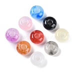 Resin European Beads with Glitter Powder, Large Hole Beads, Rondelle, Mixed Color, 13.5x7.5mm, Hole: 5mm(RESI-F055-07)
