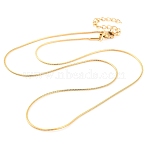 201 Stainless Steel Round Snake Chain Necklaces for Women, Golden, 17.68 inch(44.9cm), 0.9mm wide(NJEW-G140-06A-G-1)