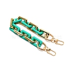 Acrylic Bag Chain Strap, with Alloy Swivel Clasps, for Bag Replacement Accessories, Turquoise, 31cm(FIND-WH0090-93D)